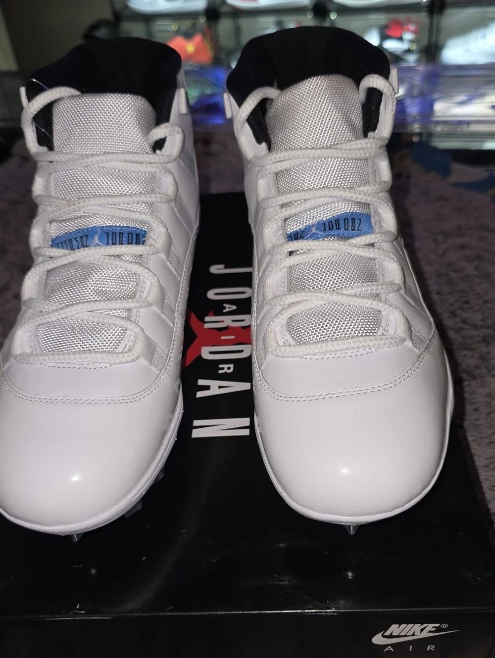 JORDAN 11 MID TD Football Cleats White-Legend Blue / Men's Size 9.5 HM 7324-104